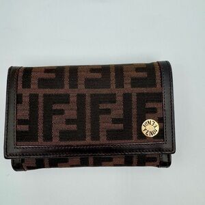Fendi Black and Brown Logo Wallet | Very Good Condition